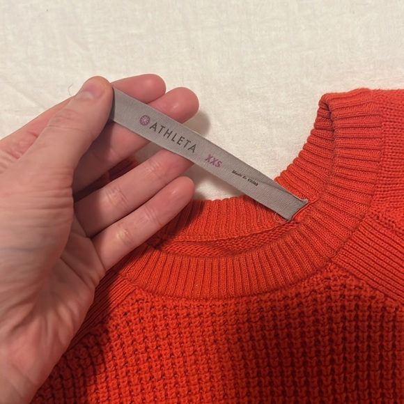 Athleta upland crewneck sweater red orange - Picture 2 of 3